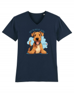 NUP! MAI BINE NE JUCAM! - AIREDALE TERRIER Tricou mânecă scurtă guler V Bărbat Presenter