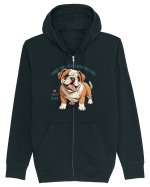 I DIDN`T FART, MY ASS BLEW YOU A KISS - BULLDOG ENGLEZ Hanorac cu fermoar Unisex Connector