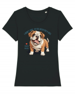 I DIDN`T FART, MY ASS BLEW YOU A KISS - BULLDOG ENGLEZ Tricou mânecă scurtă guler larg fitted Damă Expresser