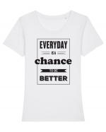 Cea mai bună versiune a ta Tricou mânecă scurtă guler larg fitted Damă Expresser