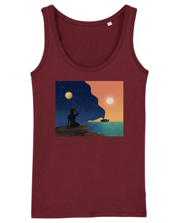 Sunset by the beach Burgundy