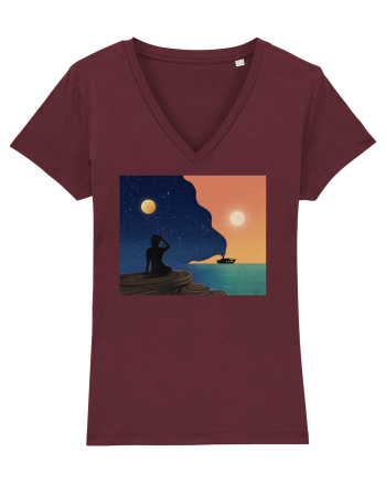 Sunset by the beach Burgundy