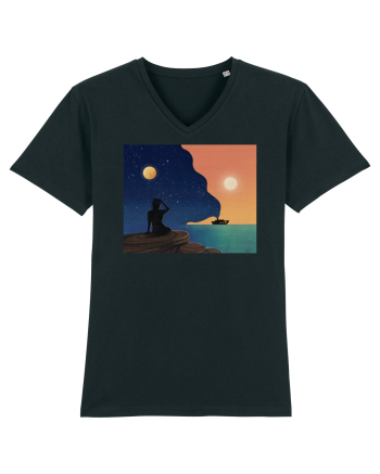 Sunset by the beach Black