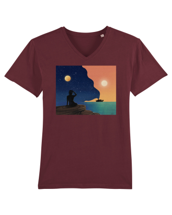 Sunset by the beach Burgundy