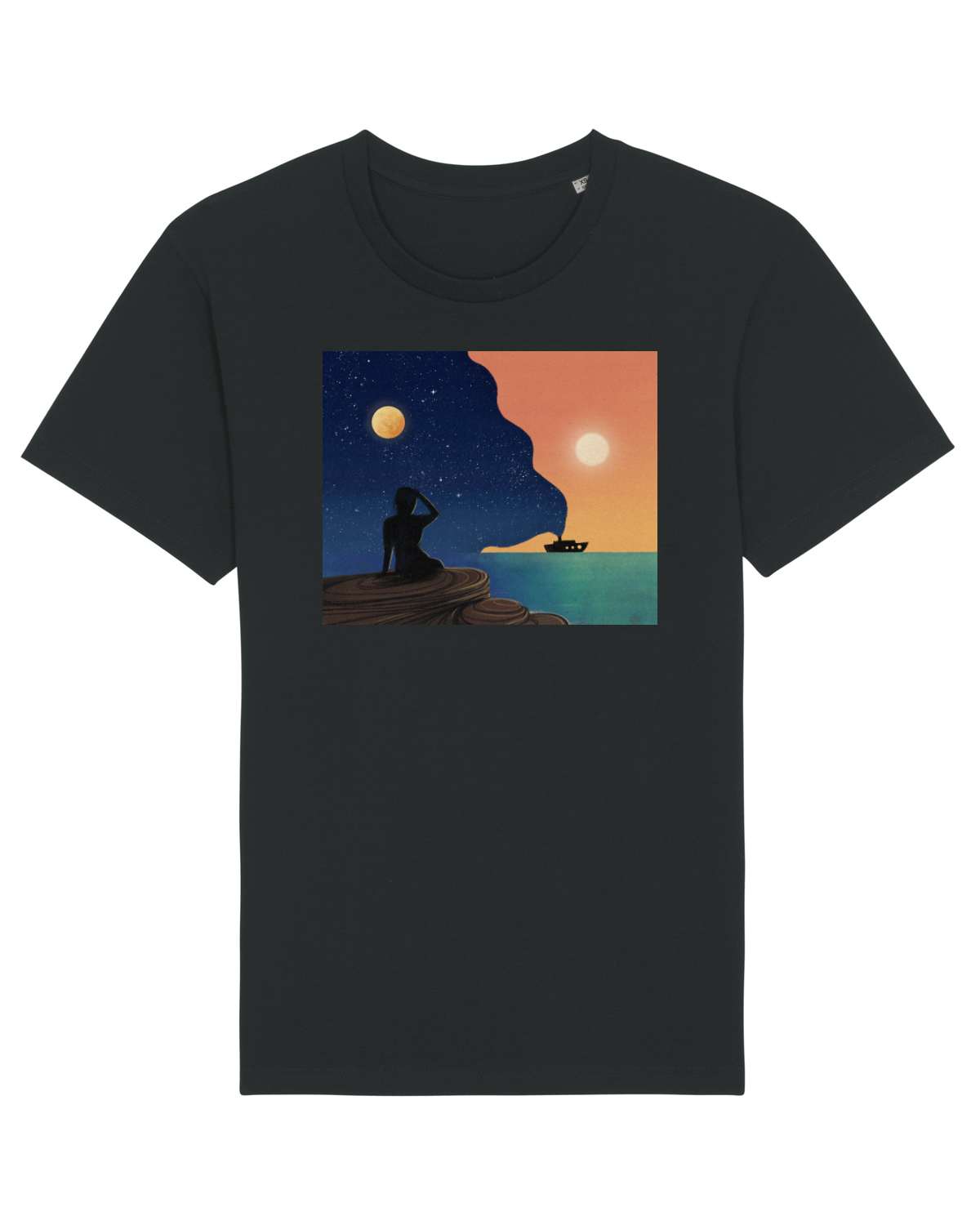 Tricou mânecă scurtă Unisex Rocker Black