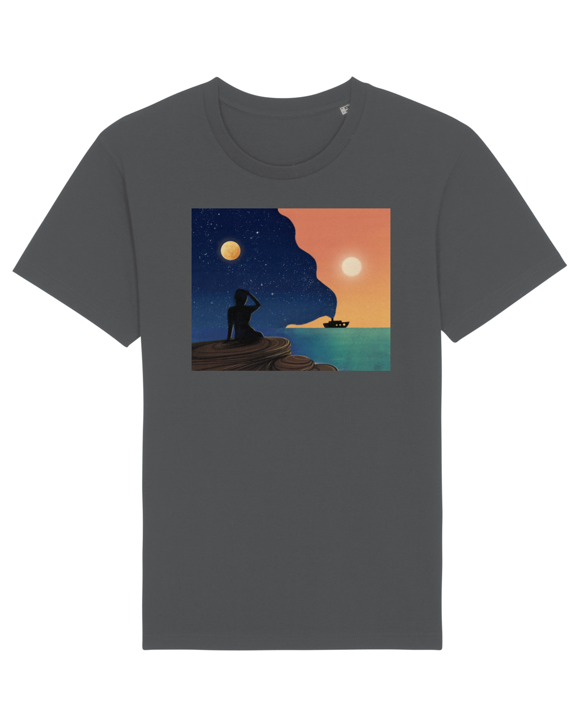Tricou mânecă scurtă Unisex Rocker Anthracite