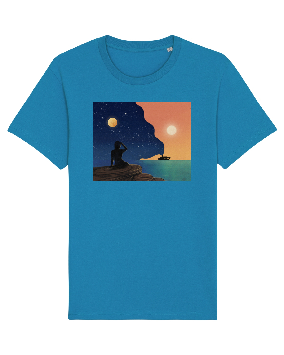 Tricou mânecă scurtă Unisex Rocker Azur
