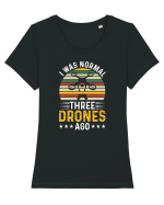 pt pasionații de drone - I was normal three drones ago Tricou mânecă scurtă guler larg fitted Damă Expresser