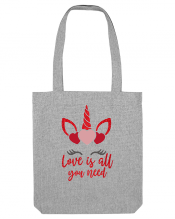 Love Is All You Need Unicorn Valentine Heather Grey