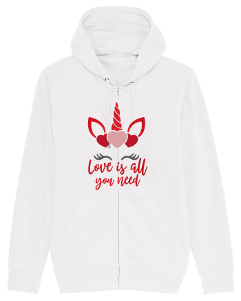 Love Is All You Need Unicorn Valentine White