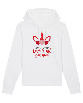 Love Is All You Need Unicorn Valentine White