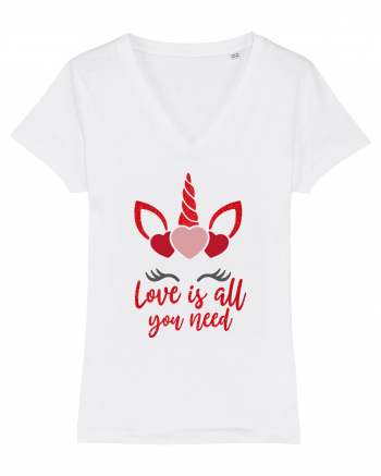 Love Is All You Need Unicorn Valentine White