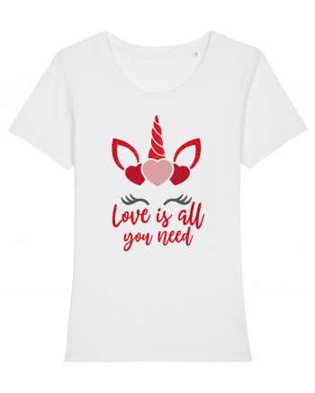 Love Is All You Need Unicorn Valentine White