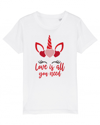 Love Is All You Need Unicorn Valentine White