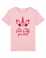 Love Is All You Need Unicorn Valentine Tricou mânecă scurtă  Copii Mini Creator