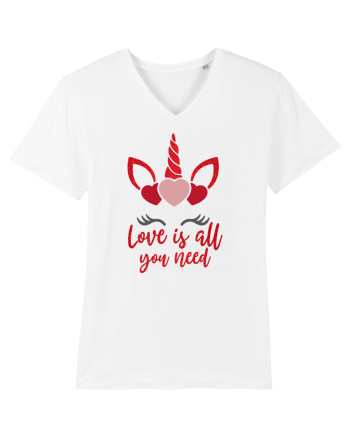 Love Is All You Need Unicorn Valentine White
