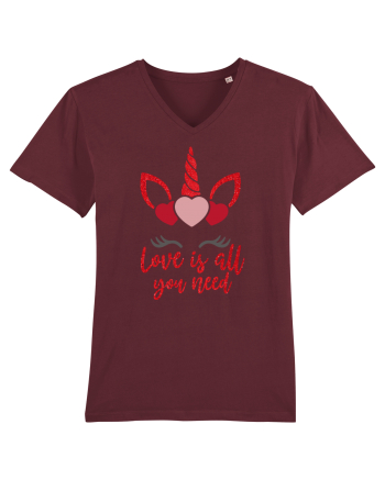 Love Is All You Need Unicorn Valentine Burgundy
