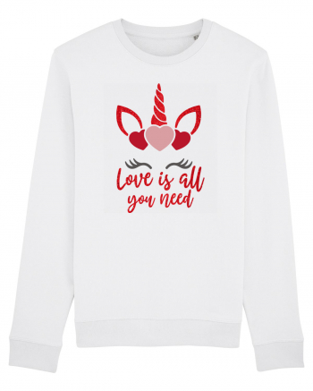 Love Is All You Need Unicorn Valentine White