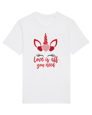 Love Is All You Need Unicorn Valentine White