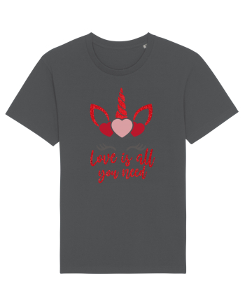 Love Is All You Need Unicorn Valentine Anthracite