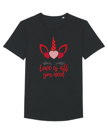 Love Is All You Need Unicorn Valentine Black