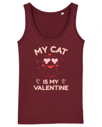 My Cat Is My Valentine Burgundy