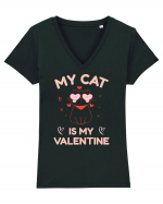 My Cat Is My Valentine Tricou mânecă scurtă guler V Damă Evoker