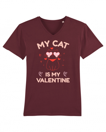 My Cat Is My Valentine Burgundy
