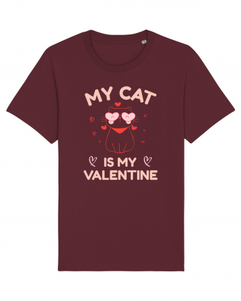 My Cat Is My Valentine Burgundy