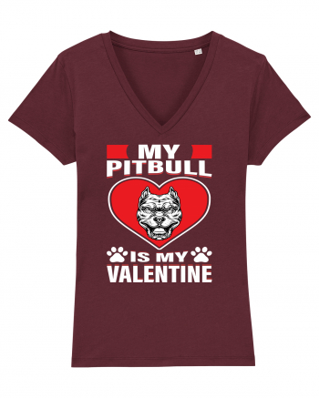 My Pitbull Is My Valentine Burgundy