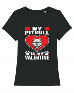 My Pitbull Is My Valentine Tricou mânecă scurtă guler larg fitted Damă Expresser