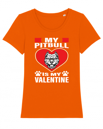 My Pitbull Is My Valentine Bright Orange