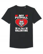 My Pitbull Is My Valentine Tricou mânecă scurtă guler larg Bărbat Skater