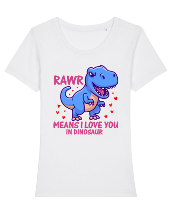 Rawr Means I Love You In Dinosaur White