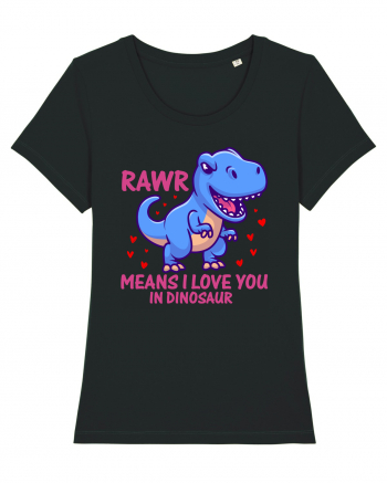 Rawr Means I Love You In Dinosaur Black