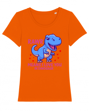 Rawr Means I Love You In Dinosaur Bright Orange