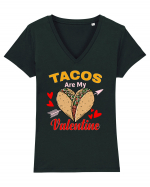 Tacos Are My Valentine Tricou mânecă scurtă guler V Damă Evoker