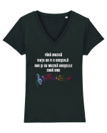 FĂRĂ MUZICĂ VIAȚA ESTE O GREȘEALĂ Tricou mânecă scurtă guler V Damă Evoker