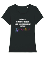 FĂRĂ MUZICĂ VIAȚA ESTE O GREȘEALĂ Tricou mânecă scurtă guler larg fitted Damă Expresser
