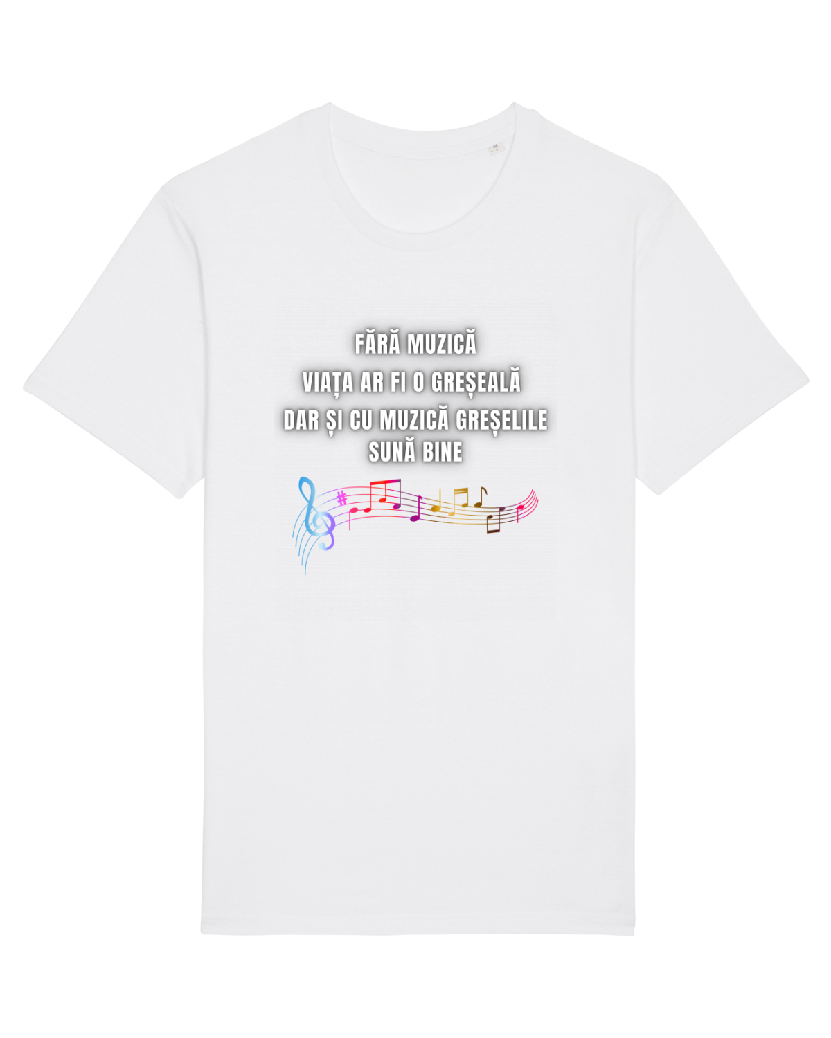 Tricou mânecă scurtă Unisex Rocker White