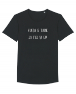 VIAȚA E TARE, LA FEL ȘI EU! Tricou mânecă scurtă guler larg Bărbat Skater