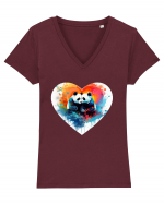 Panda Love Tricou mânecă scurtă guler V Damă Evoker