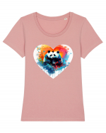 Panda Love Tricou mânecă scurtă guler larg fitted Damă Expresser