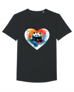 Panda Love Tricou mânecă scurtă guler larg Bărbat Skater