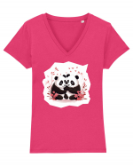 Panda Love Tricou mânecă scurtă guler V Damă Evoker