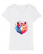 Fox Love Tricou mânecă scurtă guler V Damă Evoker