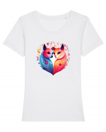 Fox Love Tricou mânecă scurtă guler larg fitted Damă Expresser