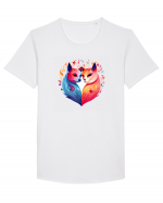 Fox Love Tricou mânecă scurtă guler larg Bărbat Skater