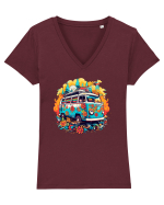 Happy Travel Day  Tricou mânecă scurtă guler V Damă Evoker