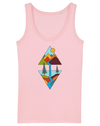 Mountain Waterfall Cotton Pink